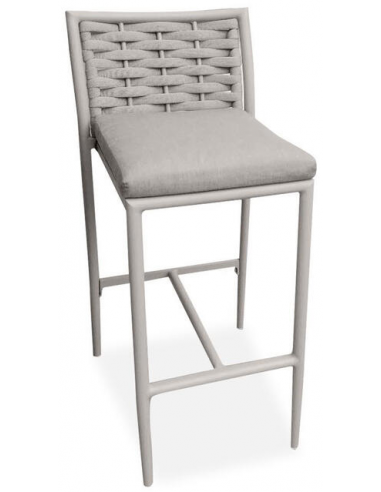 Billede af Loop bar havestol i aluminium og Couturetex H104 cm - Greige