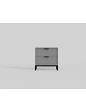 Izy sengebord i metal & møbelplade H47 cm - Sort/Grafitgrå