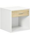 Sengebord i møbelplade H45 x B47,5 cm - Natur/Hvid