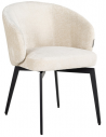 Amphara spisebordsstol i metal og chenille H79 cm - Sort/Hvid