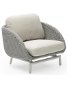 Scoop lounge havestol i aluminium og Couturetex H64 cm - Lysegrå/Greige
