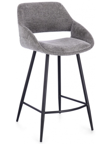 Billede af Florence barstol i metal og polyester H97 cm - Sort/Grå