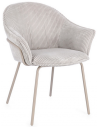 Cassidy spisebordsstol i metal og corduroy polyester H83 cm - Khaki/Lysegrå
