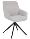 Matilda rotérbar spisebordsstol i metal og polyester H84,5 cm - Sort/Lysegrå