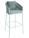Gabon bar havestol i aluminium og olefin H108 cm - Hvid/Lysegrå