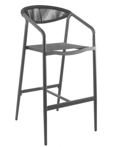 Billede af Geneve bar havestol i aluminium og textilene H108 cm - Charcoal
