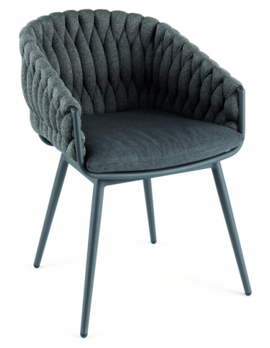 Billede af Vigo havestol i aluminium og sunbrella H79 cm - Charcoal/Mørkegrå