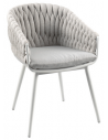 Vigo havestol i aluminium og sunbrella H79 cm - Hvid/Lysegrå