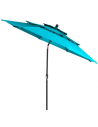 Parasol med kip i stål og polyester Ø305 cm - Turkis