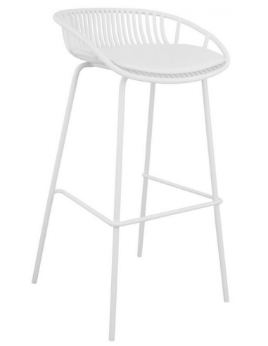 Billede af Rio bar havestol i metal og polycarbonat H90 cm - Hvid