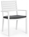 4 x Havestole med armlæn i aluminium H86,5 cm - Hvid/Grå