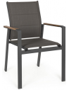 6 x Havestole med armlæn i aluminium og textilene H88 cm - Charcoal/Mørkegrå