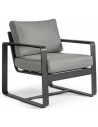 Merrigan lounge havestol i aluminium og olefin H73 cm - Charcoal/Mørkegrå