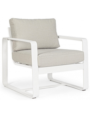 Billede af Merrigan lounge havestol i aluminium og olefin H73 cm - Hvid/Natur