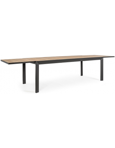 Billede af Belmar havebord med udtræk i aluminium 220 - 340 x 100 cm - Charcoal/Trælook