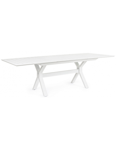 Se Havebord med udtræk i aluminium 180 - 240 x 100 cm - Hvid hos Lepong.dk