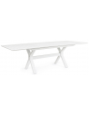 Havebord med udtræk i aluminium 180 - 240 x 100 cm - Hvid