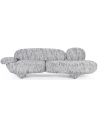 Jayden 3-personers sofa i ruflet polyester B265 cm - Grå meleret
