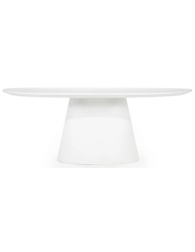 Billede af Elin ovalt spisebord i glasfiber og magnesium 200 x 110 cm - Mat hvid