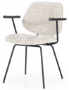 Jon spisebordsstol med armlæn i polyester H82 cm - Sort/Beige meleret