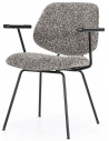 Jon spisebordsstol med armlæn i polyester H82 cm - Sort/Taupe meleret