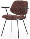 Jon spisebordsstol med armlæn i polyester H82 cm - Sort/Rød meleret