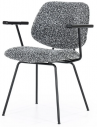 Jon spisebordsstol med armlæn i polyester H82 cm - Sort/Sort meleret