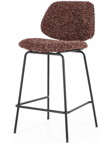 Jon barstol i polyester H95 cm - Sort/Rød meleret