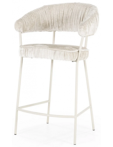 Billede af Lizzy barstol i metal og polyester H96 cm - Beige