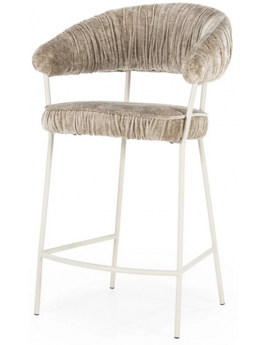 Lizzy barstol i metal og polyester H96 cm - Beige/Taupe