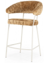 Lizzy barstol i metal og polyester H96 cm - Beige/Sennep