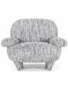 Jayden lænestol i ruflet polyester B106 cm - Grå meleret
