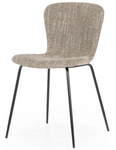 Se Lass spisebordsstol i metal og polyester H80 cm - Sort/Brun hos Lepong.dk