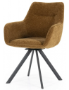Bliss rotérbar spisebordsstol i metal og polyester H88 cm - Sort/Sennep