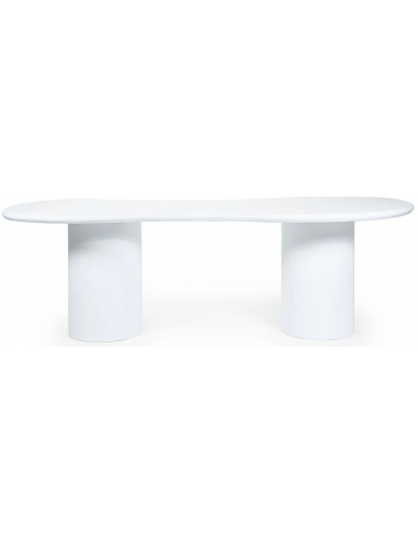 Se Seki organisk spisebord i glasfiber og magnesium 200 x 110 cm - Mat hvid hos Lepong.dk