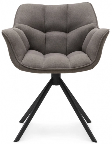 Se Carnaby rotérbar spisebordsstol i polyester og metal H82 cm - Sort/Mørk taupe hos Lepong.dk