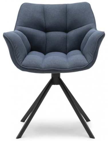 Se Carnaby rotérbar spisebordsstol i polyester og metal H82 cm - Sort/Blå hos Lepong.dk
