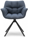 Carnaby rotérbar spisebordsstol i polyester og metal H82 cm - Sort/Blå