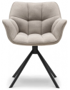 Carnaby rotérbar spisebordsstol i polyester og metal H82 cm - Sort/Lys flax