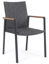 4 x Havestole med armlæn i aluminium og textilene H89 cm - Charcoal/Mørkegrå