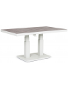 Truman højdejustérbart havebord i aluminium og keramik 140 x 85 cm - Hvid/Træeffekt
