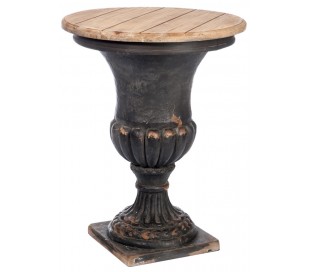 Sofabord i egetræ og metal H43 x Ø60 cm - Sort