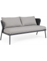 Harlow loungesofa i aluminium og olefin B165 cm - Charcoal/Mørkegrå