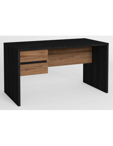 Se Tom skrivebord i møbelplade B136,3 cm - Sort træeffekt/Valnød hos Lepong.dk