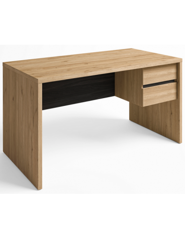 Se Tom skrivebord i møbelplade B136,3 cm - Natur/Sort træeffekt hos Lepong.dk