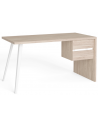 Rio skrivebord i metal og møbelplade B136,3 cm - Lys træeffekt/Hvid