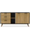 Lavis sideboard i fyrretræ og møbelplade B165 cm - Mørkegrå/Natur
