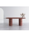 Hamilton ovalt spisebord i travertin 160 x 90 cm - Poleret rød
