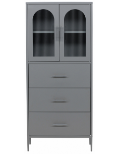 Paz vitrineskab i stål og...