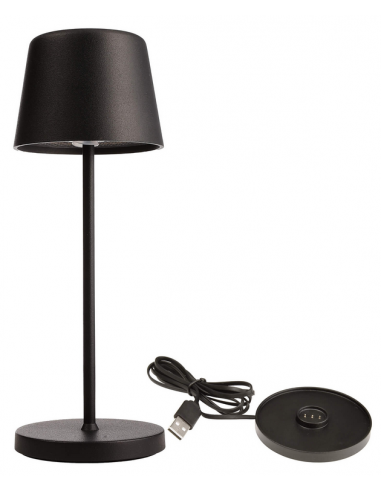 Se Canis Mini inden-/udendørs trådløs bordlampe H20,8 cm 2,3W LED - Mat sort hos Lepong.dk